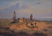 Martinus Rorbye Men of Skagen a summer evening in fair wheather oil on canvas